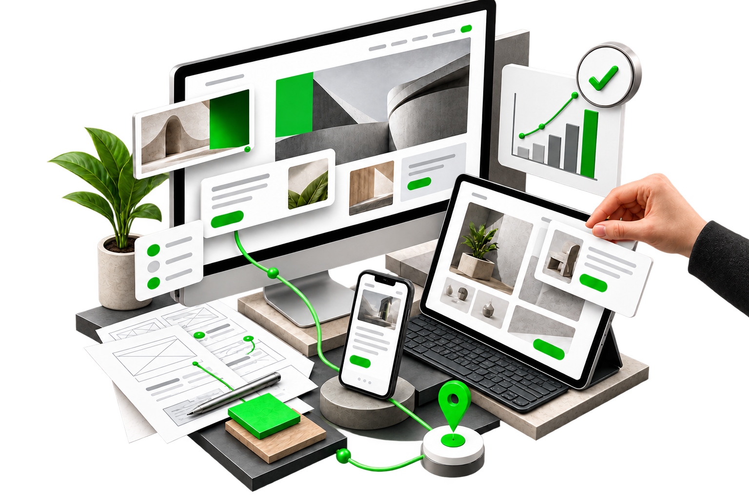 Ilustração de Sites e Plataformas